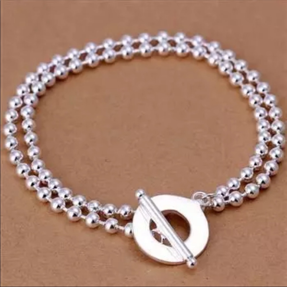 Sterling Silver Plated Beads Necklace